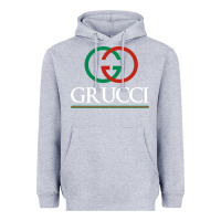 Heather Grey grucci Heavyweight Hoodie - linhVisuals