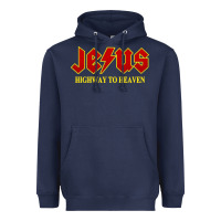 Navy jesus rocks highway to heaven Heavyweight Hoodie - linhVisuals