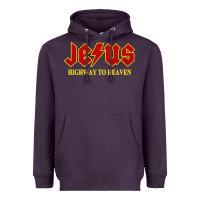 Plum jesus rocks highway to heaven Heavyweight Hoodie - linhVisuals