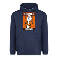 Navy hobbes for president Heavyweight Hoodie - linhVisuals