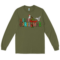 Army Green Merry christmas cross Long Sleeve Tee - FaDigitalArtStudio