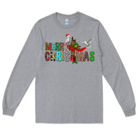 Heather Grey Merry christmas cross Long Sleeve Tee - FaDigitalArtStudio