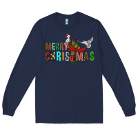Navy Merry christmas cross Long Sleeve Tee - FaDigitalArtStudio