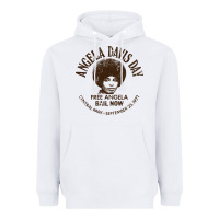 White angela davis day 70s black rights Heavyweight Hoodie - linhVisuals