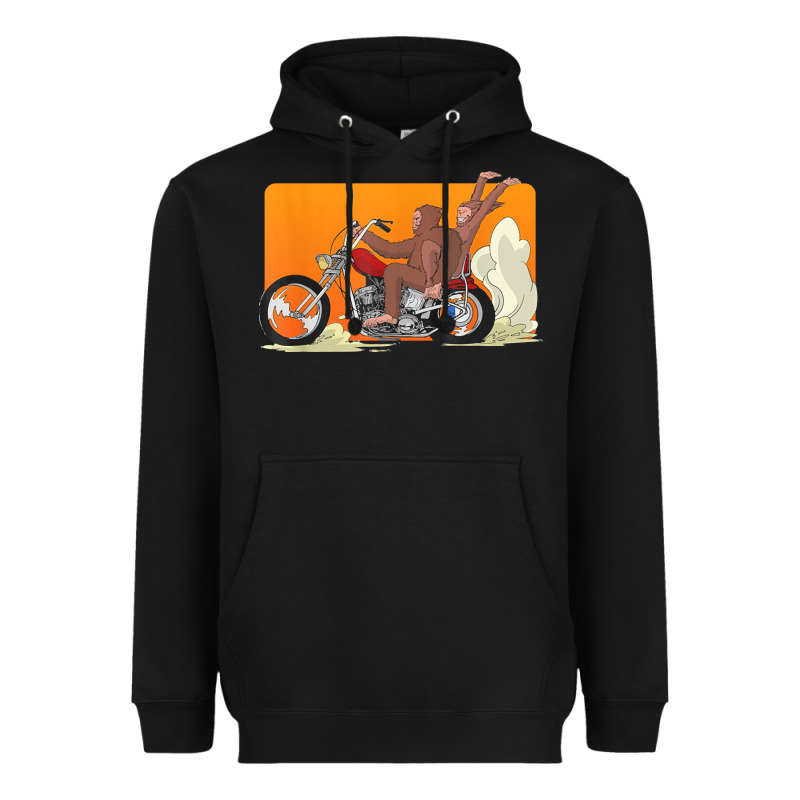 Bigfoot T  Shirt Bigfoot Riding Motorcycle For Biker Sasquatch Chick T Heavyweight Hoodie by linhVisuals | Teevron
