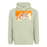 Matcha bigfoot t  shirt bigfoot riding motorcycle for biker sasquatch chick t Heavyweight Hoodie - linhVisuals