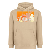 Mushroom bigfoot t  shirt bigfoot riding motorcycle for biker sasquatch chick t Heavyweight Hoodie - linhVisuals