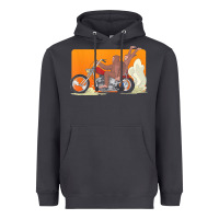 Smoke bigfoot t  shirt bigfoot riding motorcycle for biker sasquatch chick t Heavyweight Hoodie - linhVisuals