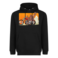 Bigfoot T  Shirt Bigfoot Riding Motorcycle For Biker Sasquatch Chick T Heavyweight Hoodie | Teevron