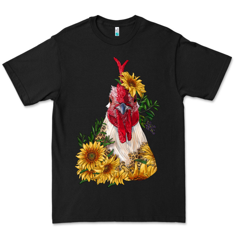 Sunflower Rooster With Leopard Premium Tee by RanaPortraitStore | Teevron