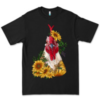 Black sunflower rooster with leopard Premium Tee - RanaPortraitStore
