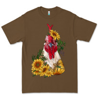 Cacao sunflower rooster with leopard Premium Tee - RanaPortraitStore