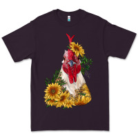 Plum sunflower rooster with leopard Premium Tee - RanaPortraitStore