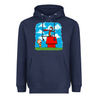 Navy Calvin Hobbes Heavyweight Hoodie - linhVisuals