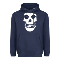 Navy mens skull Heavyweight Hoodie - linhVisuals