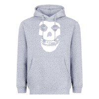 Heather Grey mens skull Heavyweight Hoodie - linhVisuals