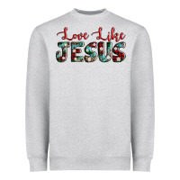 Heather Grey love like jesus Heavyweight Sweatshirt - AdoDesignShop