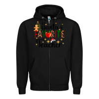 Black santa's favorite teacher Zipper Hoodie - AdoDesignShop