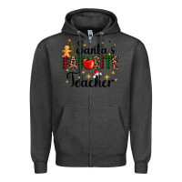 Charcoal Heather santa's favorite teacher Zipper Hoodie - AdoDesignShop