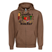 Chestnut santa's favorite teacher Zipper Hoodie - AdoDesignShop