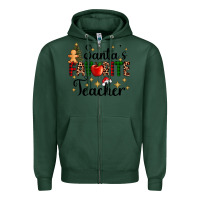 Sports Green santa's favorite teacher Zipper Hoodie - AdoDesignShop