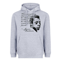 Heather Grey james baldwin Heavyweight Hoodie - linhVisuals