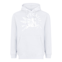 White ivory pegasus Heavyweight Hoodie - linhVisuals