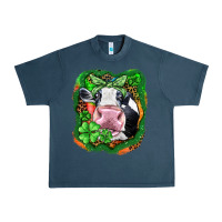 Midnight Navy St. Patrick's day cow Urban Heavy Tee - FaDigitalArtStudio