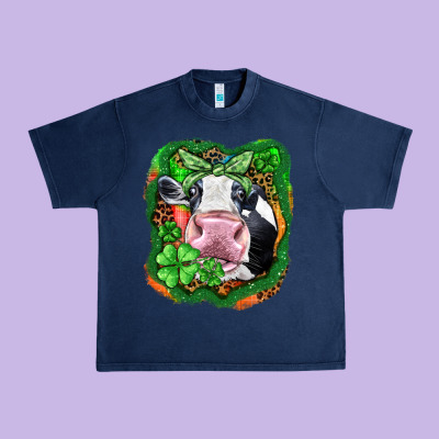 St. Patrick's Day Cow Urban Heavy Tee Designed By Fadigitalartstudio