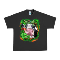 Pigment Black St. Patrick's day cow Urban Heavy Tee - FaDigitalArtStudio