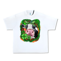 White St. Patrick's day cow Urban Heavy Tee - FaDigitalArtStudio