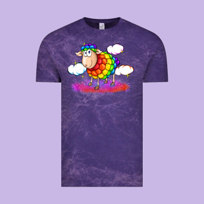 Rainbow Sheep Pride Vintage Tee Designed By Fadigitalartstudio