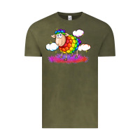 Vintage Olive rainbow sheep pride Vintage Tee - FaDigitalArtStudio