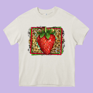 Strawberry Summer Heavy Core Tee Designed By Jasminsmagicworld