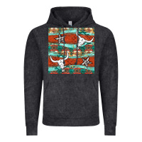 Vintage Black western aztec bull skull stars seamless pattern Vintage Hoodie - BundleAndBundleShop