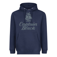 Navy Captain Black Cigar Heavyweight Hoodie - linhVisuals