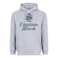 Heather Grey Captain Black Cigar Heavyweight Hoodie - linhVisuals