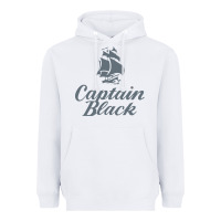 White Captain Black Cigar Heavyweight Hoodie - linhVisuals