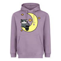Lavender crescent moon raccoon Heavyweight Hoodie - linhVisuals