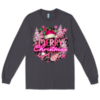 Smoke pink merry christmas Long Sleeve Tee - FaDigitalArtStudio