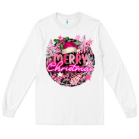 White pink merry christmas Long Sleeve Tee - FaDigitalArtStudio
