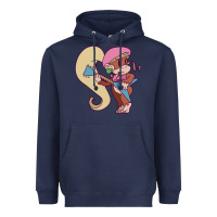 Navy cute guitarist dixie kong Heavyweight Hoodie - linhVisuals