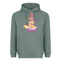 Sage cute turtle stack Heavyweight Hoodie - linhVisuals