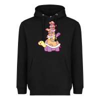 Black cute turtle stack Heavyweight Hoodie - linhVisuals