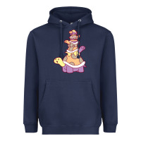 Navy cute turtle stack Heavyweight Hoodie - linhVisuals