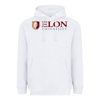 White ELON UNIVERSITY Heavyweight Hoodie - linhVisuals