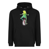 Black dat boi watercolor unicycle frog Heavyweight Hoodie - linhVisuals