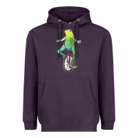 Plum dat boi watercolor unicycle frog Heavyweight Hoodie - linhVisuals