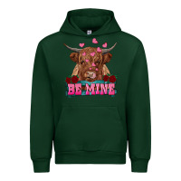 Forest Green be mine highland cow Urban Hoodie - RanaPortraitStore