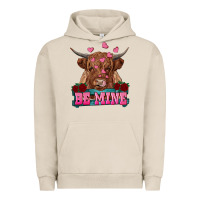 Pigment French Oak be mine highland cow Urban Hoodie - RanaPortraitStore